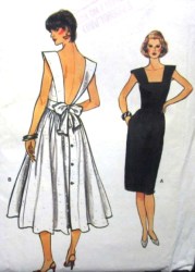 8671 OPEN BK STRAPPY MIDRIFF ST-FLARE DRESS PATTERN 6-8, 12-16